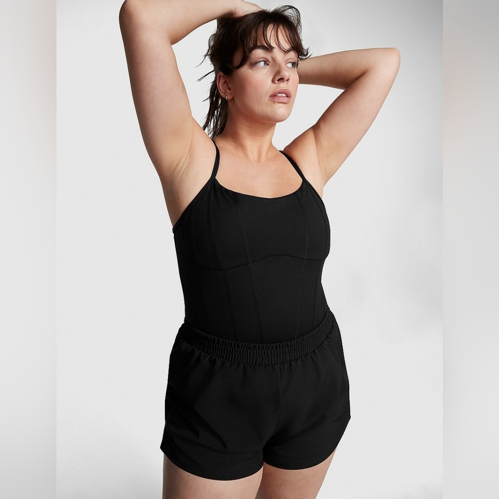 NWT-Pink Victoria's Secret bodysuit-Black-Size Small